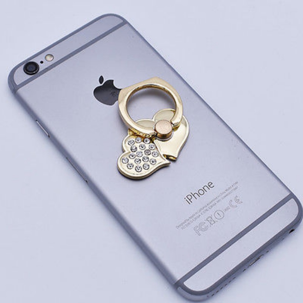 BOGO-Double Heart & Rhinestone Phone Ring - Picture 5 of 5